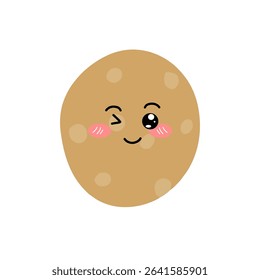 Cute, wink, lovely, sad, ask Potatoes expressions of cartoon illustrations. cute and adorable emoticons of fruits and vegetables style