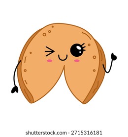 Lindos Winking Fortune Cookie Character Illustration
