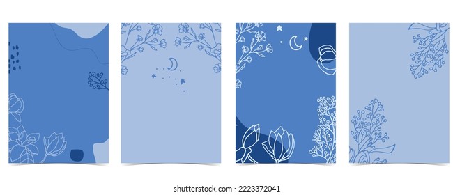 Cute winter background with blue flower