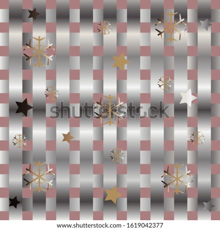 Cute Winter Background with golden lights and snowflakes on subtle background. Vector Illustration