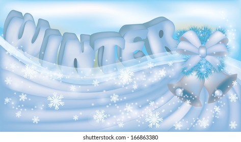 Cute winter banner, vector illustration