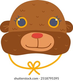 Cute Winter Bear Style Hat Vector Illustration