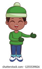 cute winter boy cartoon
