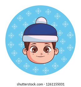 cute winter boy cartoon