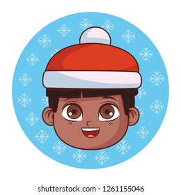 cute winter boy cartoon