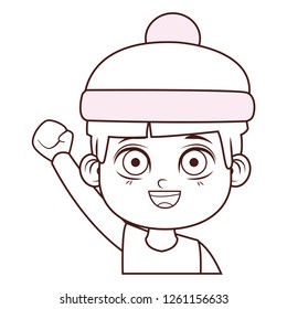 cute winter boy cartoon