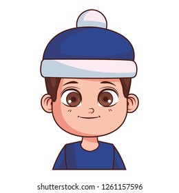 cute winter boy cartoon