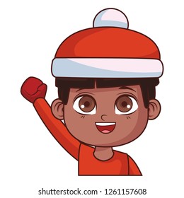 cute winter boy cartoon