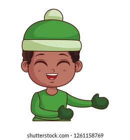 cute winter boy cartoon