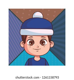 cute winter boy cartoon