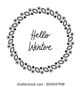 Cute winter card for everybody gift to send by email and social media in hand drawing style. Vector illustration.