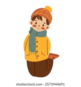Cute Winter Child Illustration, Cute Winter Character