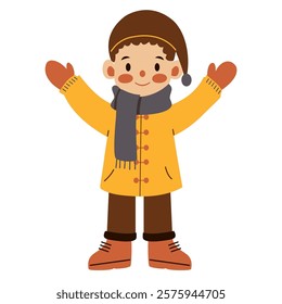 Cute Winter Child Illustration, Cute Winter Character