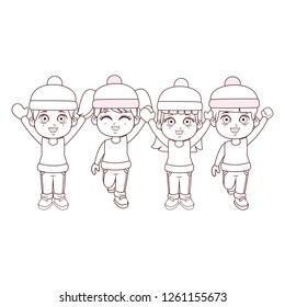 cute winter children cartoon