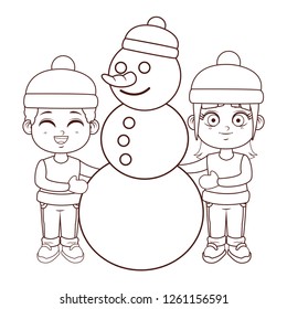 cute winter children cartoon