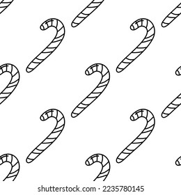 Cute winter Christmas lolipops pattern in doodle. Design for winter decoration interior, print posters, greeting card, business banner, wrapping. 