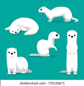 Cute Winter Coat Weasel Cartoon Vector Illustration