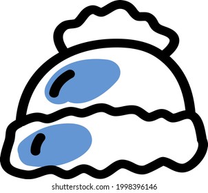 Cute winter hat, illustration, on a white background.