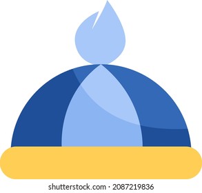 Cute winter hat, illustration, vector, on a white background.