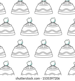 cute winter hat on white background vector illustration design
