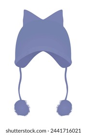 Cute winter hat. vector illustration