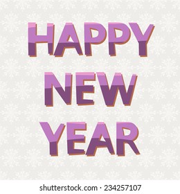 Cute winter holidays background. Happy New Year card in vector. Illustration with text. 
