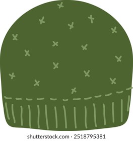 Cute Winter Knitted Hat Vector Illustration
