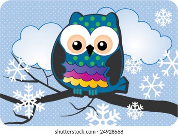 Cute Winter owl graphic