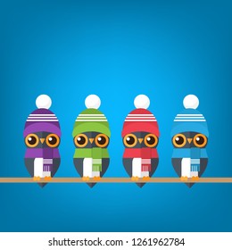 Cute winter owls pack 