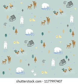 Cute winter pattern design. Editable and repeatable vector illustration file.