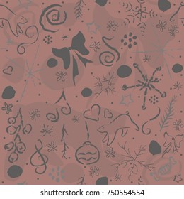 Cute  Winter Pattern. Hand Drawn Design. Great for wall art design, gift paper, wrapping, fabric, textile, etc.