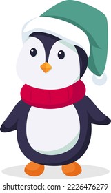 Cute Winter Penguin Character Design Illustration