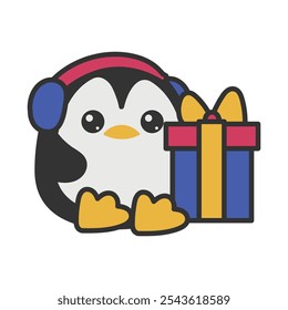Cute Winter Penguin Doodle Illustration - 05