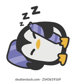 Cute Winter Penguin Doodle Illustration - 04