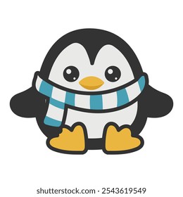 Cute Winter Penguin Doodle Illustration - 03