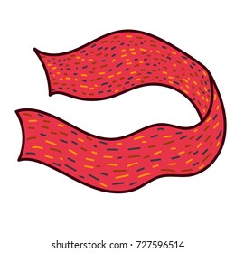 Cute winter scarf isolated on white background. Retro style. Vector illustration

