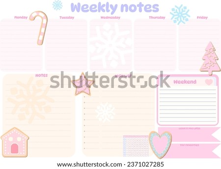 Cute winter school timetable with bunny , kawaii cartoon character, empty to do list, weekly planer for kid's education, vector reminder ready for print inspiration note go to school timetable xmas 