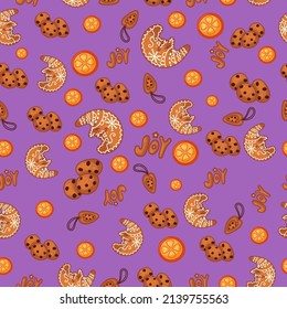 Cute winter seamless pattern, modern christmas style in vector. Cozy Christmas winter design for winter interior decoration, print posters, greeting cards, business banners, packaging.