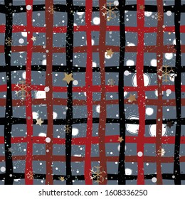 Cute Winter Seamless Pattern with Snowflakes. Vector Illustration.
