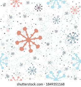 El invierno suave sin foco con copos de nieve. Ilustración vectorial.