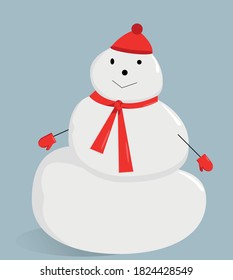 cute winter snowmen for design, posters, websites