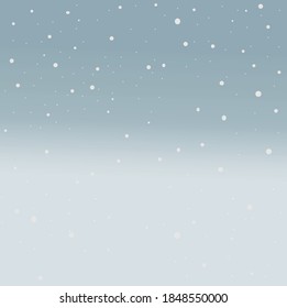 Cute Winter Snowy Sky. Vector Illustration