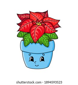 Cute winter theme character. Colorful vector illustration in Cartoon style design element isolated on white background.. Template for your design, books, stickers, cards, posters, clothes.