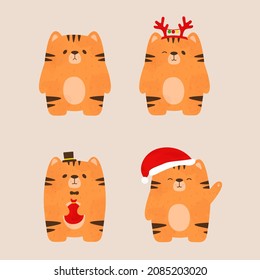 Cute winter tiger set, christmas 2022 collection  