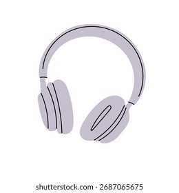 Cute wireless headphones vector illustration. Modern audio accessory for sport, music, and daily lifestyle. Flat minimal design.
