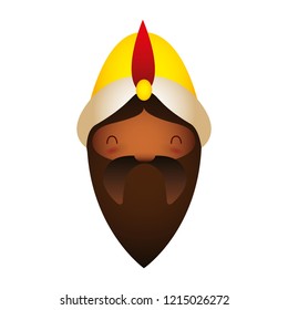 cute wise king face character