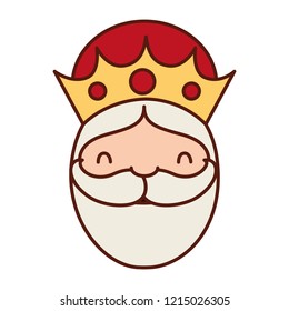 cute wise king face character