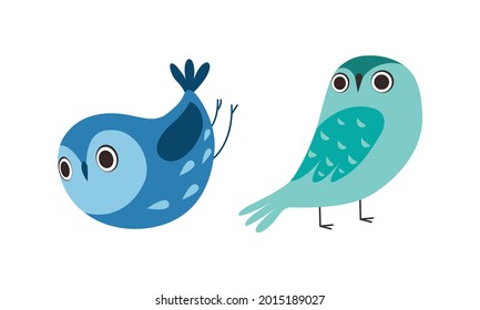 Owl with blue eyes Royalty Free Stock SVG Vector and Clip Art