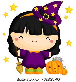 Cute Witch and The Cat