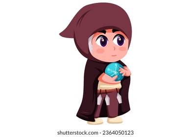 Cute Witch Character Design Illustration